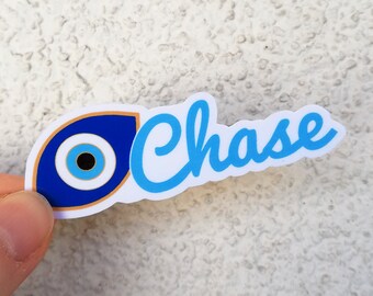 Custom Evil eye personalized name stickers waterproof vinyl sticker laptop decal