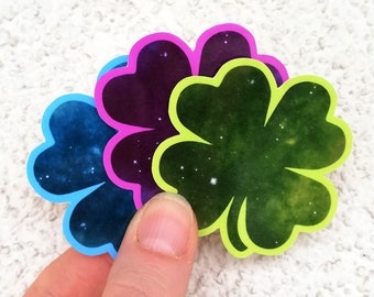 Shamrock Four leaf clover waterproof vinyl laptop sticker watercolor decal