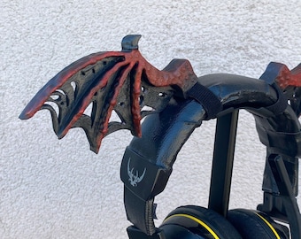 Gothic Bat Wings attachment for Headsets and Headphones, distressed dragon wings for Headphones, goth gamer cosplay costume Accessories gift