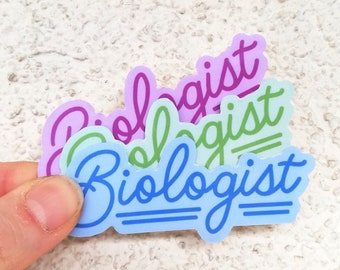 Biologist waterproof vinyl laptop sticker science decal scientist gift