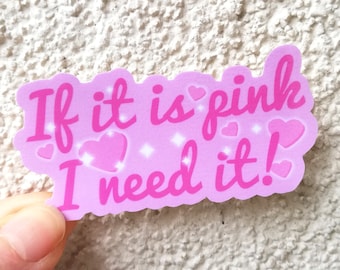 Cute Pink aesthetic funny waterproof vinyl sticker laptop decal