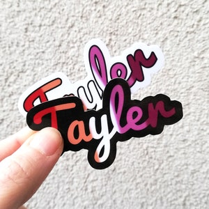 Stickers prénoms lesbiens personnalisés Sticker fierté en vinyle imperméable