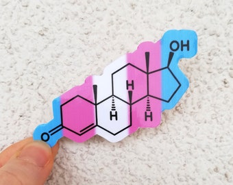FTM trans Testosterone sticker transgender gifts chemical structure science vinyl laptop stickers decal