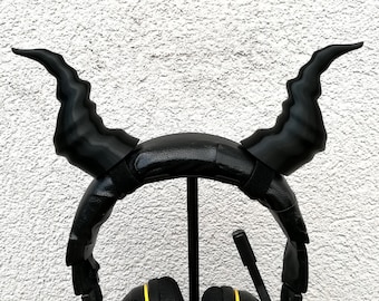 Gothic DEMON HORNS for Headphones, Dragon horns, devil horns goth gamer Cosplay Headset Accessories, Streaming Prop, gaming streamer gifts