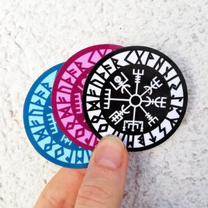 Vegvisir Viking boussole autocollant vinyle imperméable pour ordinateur portable sticker rune asatru Odin Thor cadeau mythologie nordique