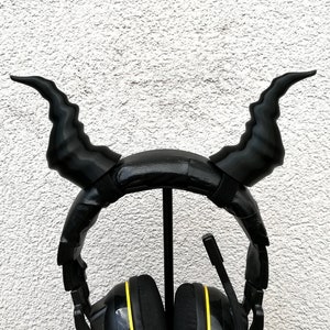 Gothic DEMON HORNS for Headphones, Dragon horns, devil horns goth gamer Cosplay Headset Accessories, Streaming Prop, gaming streamer gifts