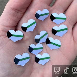 10 Mini Demiromantic LGBTQ Pride Flaggen Aufkleber, wasserfester Vinylsticker-Laptop Aufkleber, LBBTQ Dekor, Verbündete Freundschaftsgeschenke