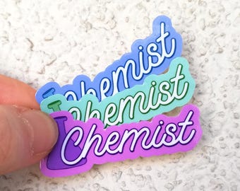 Vinyl Chemist Laptop Sticker Ideal Chemistry Gift Decal for water bottles car bumpers, dishwasher safe and waterproof academic planner decor