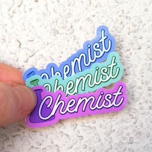 Calcomanía de vinilo para computadora portátil con diseño de químico, ideal como regalo de química para botellas de agua, parachoques de coche, apta para lavavajillas e impermeable, decoración para planificador académico.