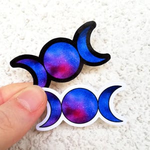 Sticker triple déesse Hécate lune celtique vinyle autocollant imperméable pour jeune fille, mère, vieille femme, décoration de bouteille d'eau lavable au lave-vaisselle