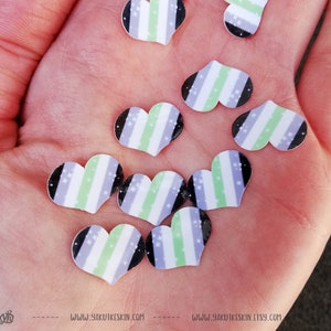 10 mini Agender trots vlag hart waterdicht vinyl stickerpakket, laptop sticker waterfles sticker, kleine plakboekalbum geschenken