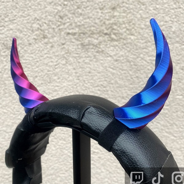 Magic Color Demon HORNS Headphone attachment, Cute Cosplay Satyr horns, Gothic devil horn, gamer egirl Headset Accessories, streamer gift