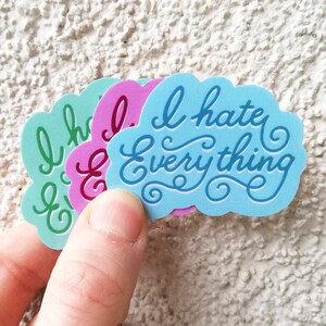 Grappig, ik haat alles blauwe esthetische cadeausticker cadeau