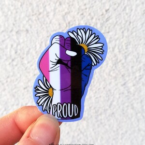 Sticker pour ordinateur portable drapeau de la fierté genderfluid imperméable en vinyle