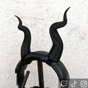 BIG curved Headset HORNS for Headphones, Dragon Demon devil horns gothic gamer Cosplay Accessories, Streaming Prop, gaming streamer gifts