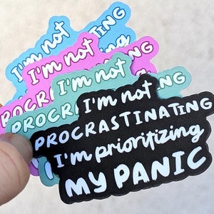 Grappige waterdichte panieksticker ADHD paniek, acceptatie neurodiversiteit, neurodivergente waterfles sticker geestelijke gezondheid, organisator ASS planner
