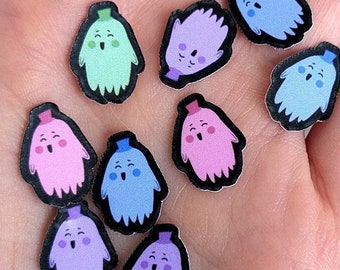10 MINI Ghosts pastel Halloween decor sticker pack waterproof vinyl sticker for planner, journal, water bottle, dishwasher safe weatherproof