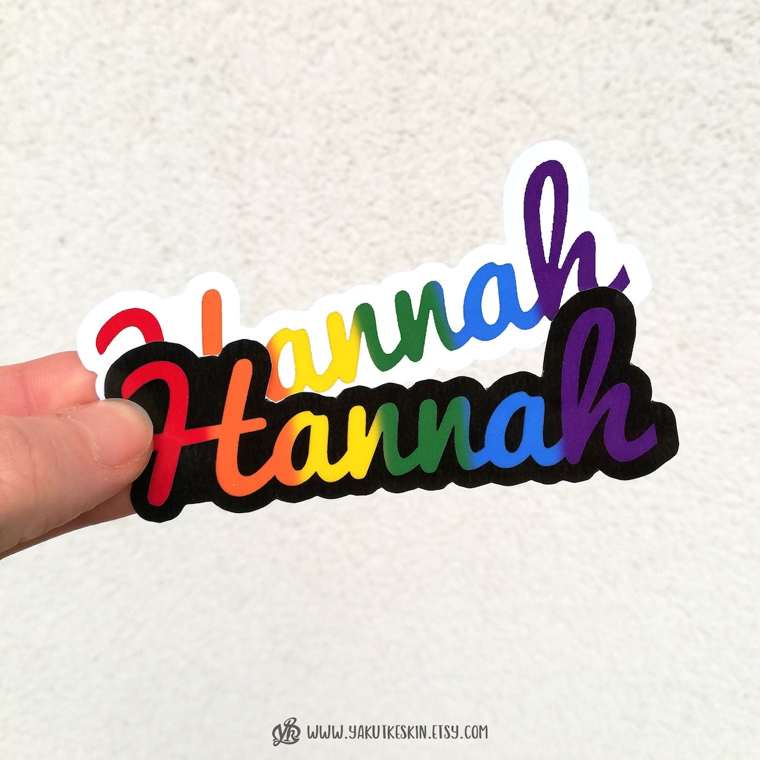Custom LGBTQ Rainbow Name Stickers Waterproof Vinyl Decal, Pride Flag ...