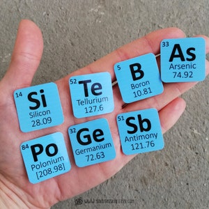 Conjunto de pegatinas de vinilo impermeables para portátil con la tabla periódica de los elementos METALLOID, regalos científicos