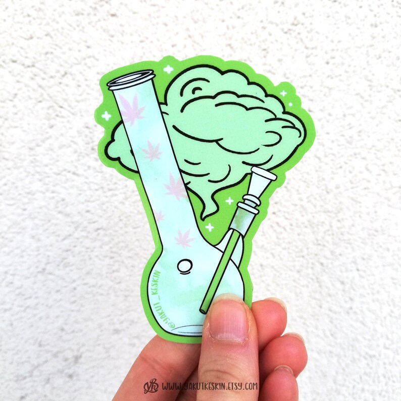 Aesthetic bong stickers weed accessory stoner sticker Etsy
