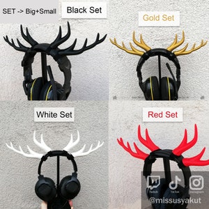 ANTLERS for Headphones and Headsets, Deer Antler horns gamer Cosplay Headband and hair Accessories, Streaming Prop, gaming streamer gift image 5