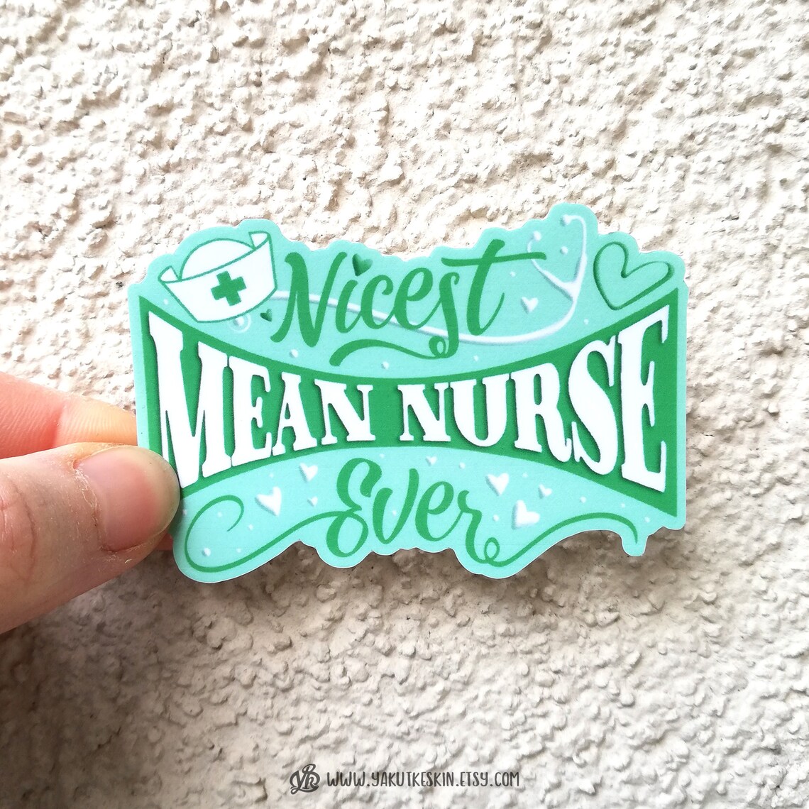 Nicest mean nurse ever funny waterproof vinyl sticker decal Etsy