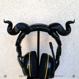 Gothic RAM HORNS for Headphones, Curved Satyr horns, devil horn goth gamer Cosplay Headset Accessories, Streaming Prop, gaming streamer gift