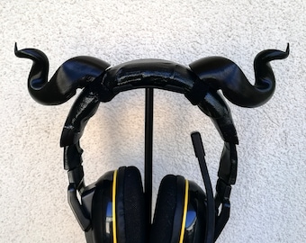 Corna di ariete gotiche per cuffie, corna di satiro curve, corno da diavolo gotico per cuffie da gioco, accessori per cosplay, accessorio per streaming, regalo per streamer di gioco