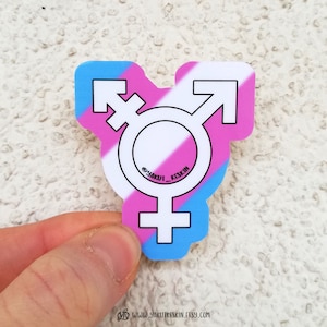 Drapeau de la fierté transgenre, symbole trans, autocollant pour ordinateur portable en vinyle imperméable pour FTM ou MTF