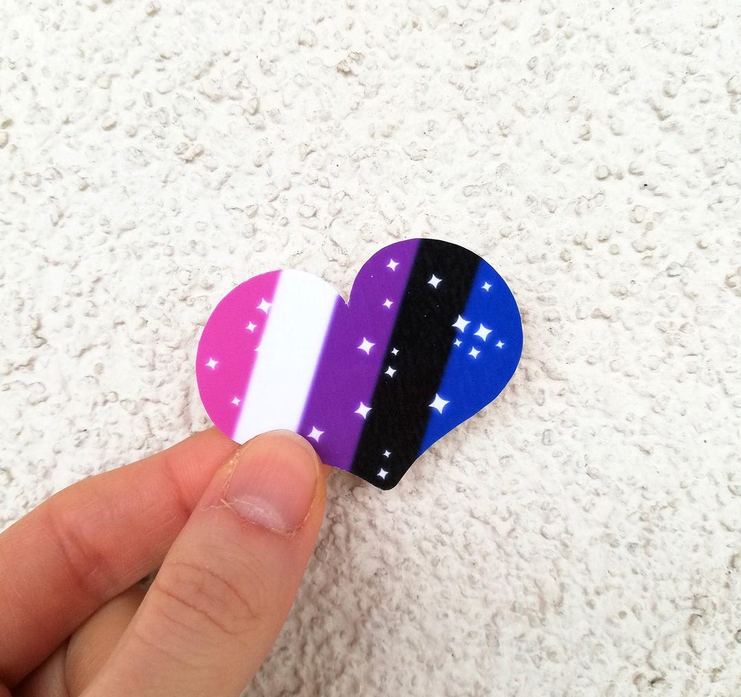 Genderfluid Pride Flag Heart Vinyl Sticker for LGBTQ Gifts, Waterproof ...
