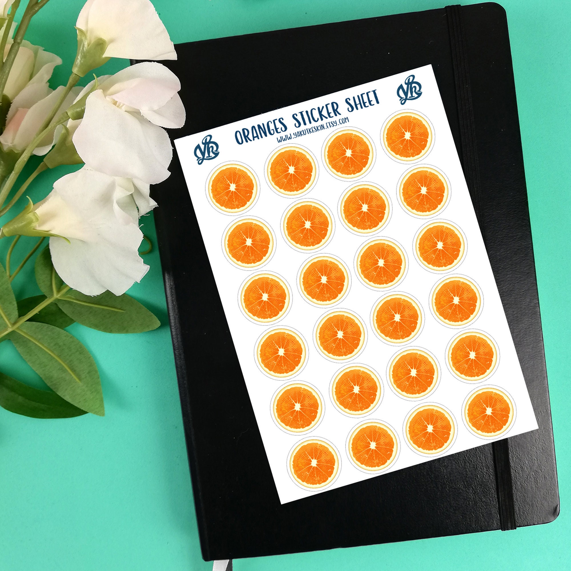 Watercolor Orange Journal and Planner Stickers Sheet Etsy