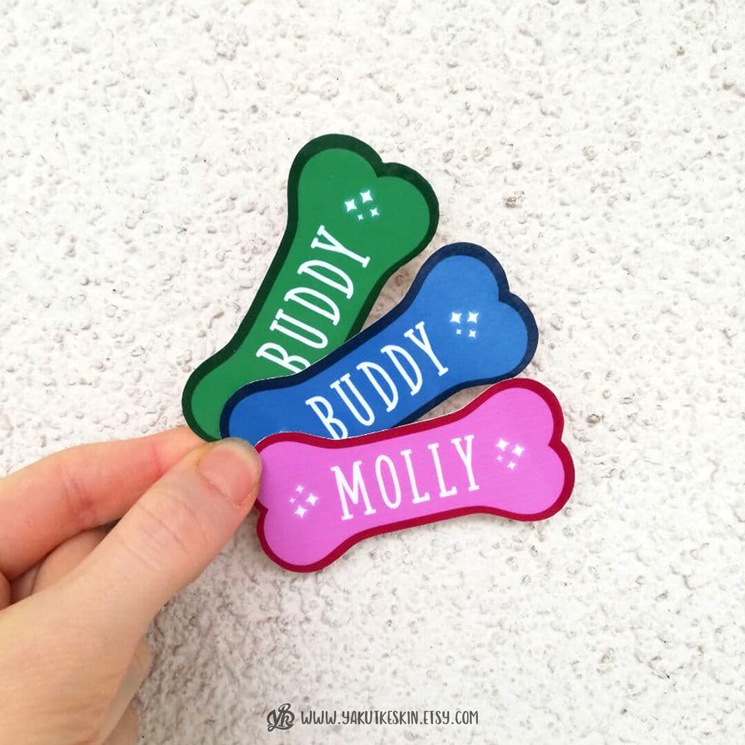 Custom Dog Name Sticker Waterproof Vinyl Sticker for Pet Food Etsy