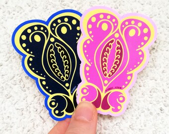 Abstract butterfly vagina erotic vulva art waterproof vinyl sticker decal