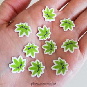 10 Mini Hanf Aufkleber Set, wasserfest Vinyl Sticker Pack 420 Geschenke