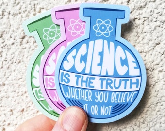 Science is the truth vinyl laptop sticker