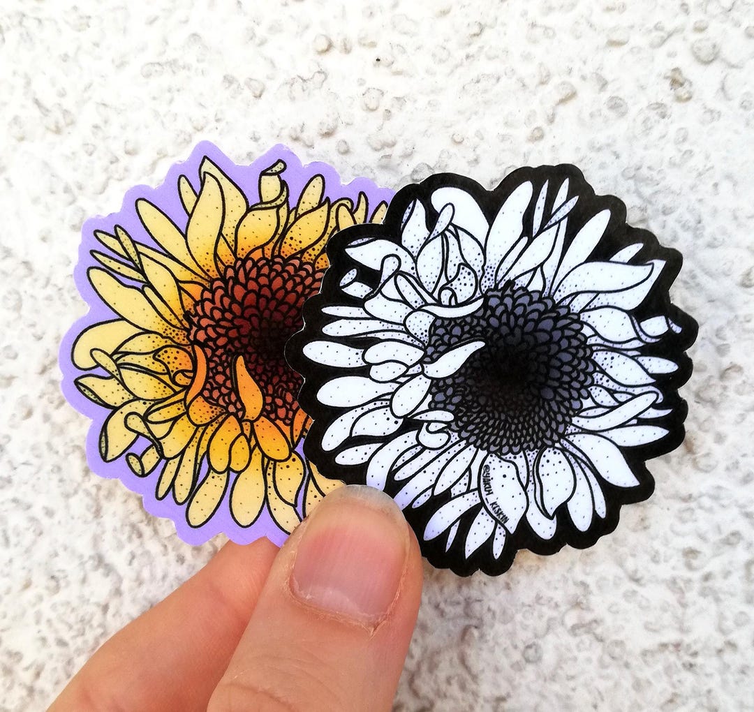 Bright Sunflower Vinyl Waterproof Flower Sticker for Laptop Water ...