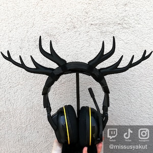 ANTLERS for Headphones and Headsets, Deer Antler horns gamer Cosplay Headband and hair Accessories, Streaming Prop, gaming streamer gift