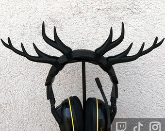 ANTLERS for Headphones and Headsets, Deer Antler horns gamer Cosplay Headband and hair Accessories, Streaming Prop, gaming streamer gift