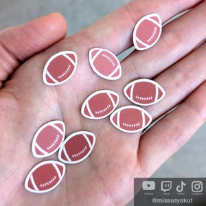 Pack de 10 MINI autocollants de football américain, autocollants de football, autocollant en vinyle imperméable pour ordinateur portable, décalcomanie de bouteille d'eau de sport