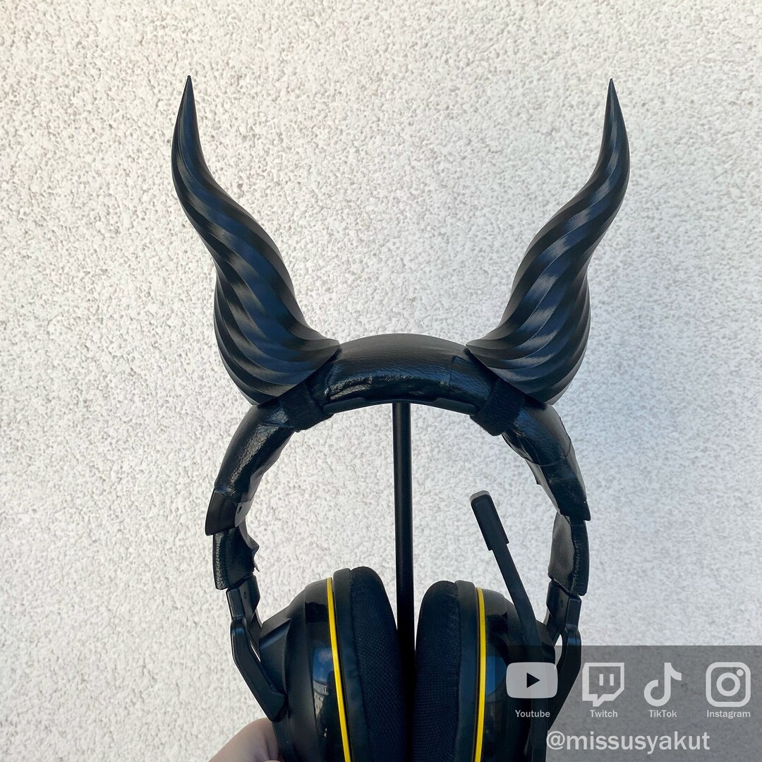 Cosplay Demon HORNS Headset Accessories Devil Dragon Headphones for ...