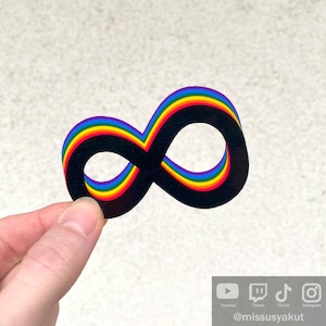 Regenboog INFINITY-symboolsticker voor neurodiversiteit, autisme-acceptatie, neurodivergente waterdichte sticker geestelijke gezondheid, ADHD-vriendschapscadeau