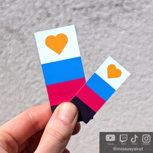 Leuke Polyamorous LGBTQIA Pride-vlagsticker, waterdichte vinylsticker laptopsticker, LGBTQ-decor, poly-vriendschapscadeaus, polyseksuele vrienden