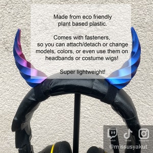 2x Demon Horns For Headset & Cosplay - 16 Color Options Made In USA