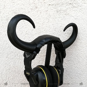 Buffalo HORNS for Headsets, Curved Dragon horns, demon horns goth gamer Cosplay Headphone Accessories, Streaming Prop, gaming streamer gifts