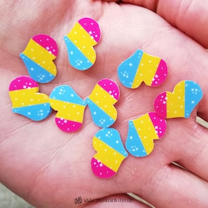 10 mini Pansexual pan pride vlag hart waterdicht vinyl stickerpakket