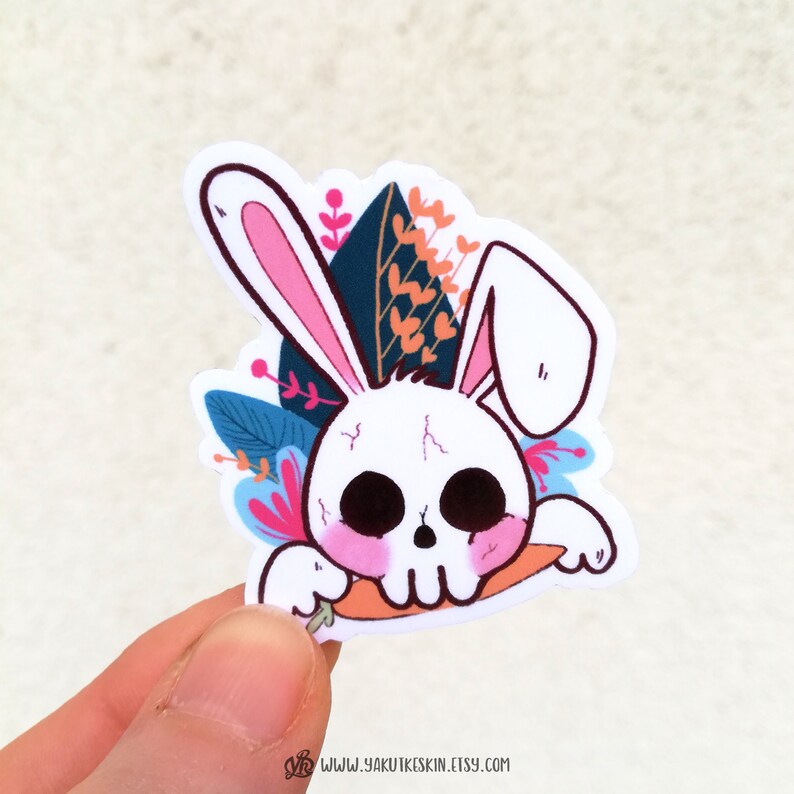 Pastel goth crâne lapin floral lapin horreur imperméable à Etsy