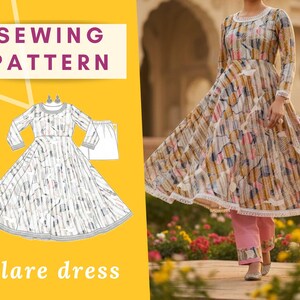 Schnittmuster für ausgestelltes Kleid und Hose: Anfängerfreundlich (PDF-Muster)