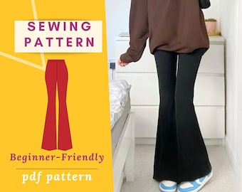 Bell Bottom Pant Sewing Pattern: Retro 70s Style (PDF Download, XS-4XL)