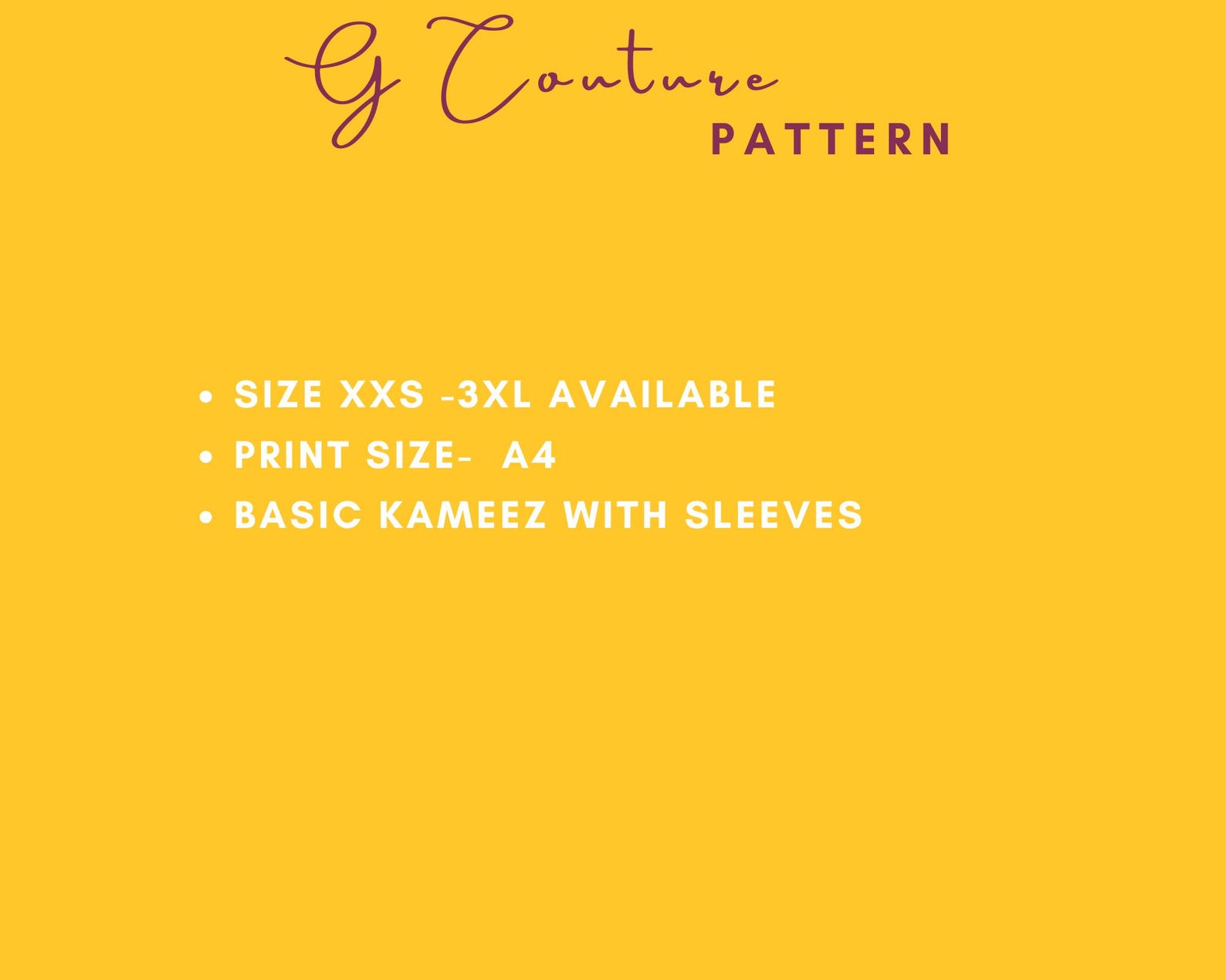 Kamij Pattern Kameez Sewing Pattern PDF | 3/4 Sleeve Kameez Pattern | Digital Indian ...
