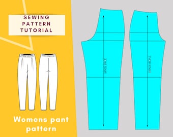 Basic Pant Sewing Pattern Tutorial for women | How to make your own sewing pattern | Using our easy method   | Easy Digital PDF